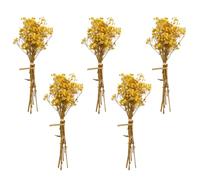YOSADIER Ramo de 5 Flores Secas de Gypsophila Amarillo Ligero y Portátil para Decoración de Bodas y Fiestas