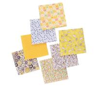YOSADIER Tela de Algodón de Color Amarillo para Manualidades Diy, 2 Paquetes 14 Piezas, Adecuado para Quilts y Proyectos Creativos de Costura