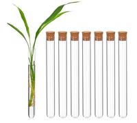 YOSADIER Tubo de Ensayo para Experimentos de Química y Prácticas Educativas 8 Piezas de Vidrio con Fondo Redondo y Tapón de Corcho de Madera, Bien Sellado y Resistente