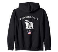 Yosemite Falls California Bandera Americana USA Cascada Viaje Sudadera con Capucha