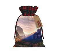 Yosemite National Park Bolsa de regalo de Navidad con cordón, perfecta para Navidad y cumpleaños, y bolsas de caramelos, bolsas de recuerdos de fiesta