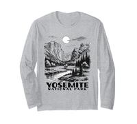 Yosemite National Park Vintage Illustration Hiking Manga Larga