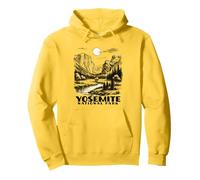 Yosemite National Park Vintage Illustration Hiking Sudadera con Capucha