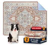 YOSEPATI Almohadillas Lavables para orina para Perros, Paquete de 2 Almohadillas Reutilizables para Cachorros de 60 x 45 cm, súper absorbentes, Impermeables (Medallón Beige, 60 x45 cm (2 PCS))