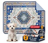 YOSEPATI Almohadillas Lavables para orinar para Perros, Paquete de 2 Almohadillas Reutilizables superabsorbentes, de 122 x 92 cm, Impermeables y AntideslizanteI (Medallón Azul, 122x92 cm (2 PCS))