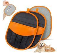 YOSEPATI Guante Magic Brush para Eliminar Pelos de Mascotas, Guante de Aseo Electrostático Yomi para Perros y Gatos, Eliminador de Pelos Pure Path, Quitapelos para Muebles (Naranja, 2 Piezas)