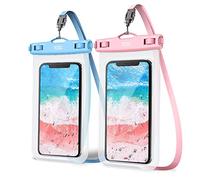 YOSH Azul y Rosa Funda Impermeable Móvil [2 Unidades], IPX8 Bolsa Acuatica Móvil Funda Agua Estanca Universal para iPhone 16 15 14 Pro XS XR Samsung Galaxy S25 S24 S23 S22 Huawei Xiaomi hasta 6,8''