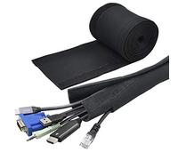 YOSH Organizador Cables, 203cm Flexible Funda Organizador Cables para Recoge TV, PC Cables - Negro