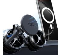 YOSH Soporte Coche mag-Safe con Estructura Triangular para Rejillas Redondas, Compatible con Mercedes-Benz Clase A/B/C/E/V, GLC/Sprinter/Audi, para iPhone Samsung