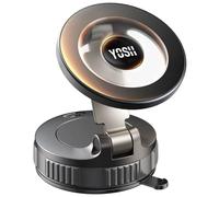 YOSH Soporte Magnetico Movil Coche para MagSafe, Ajustable 360° Portátil Soporte Movil Coche Ventosa, Compatibles con iPhone 17-12 Serie e Android (con Anillo Metálico Incluido)