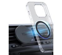 YOSH Soporte Movil Coche Iman para MagSafe, Soporte Magnetico Teléfono Coche para Aire Ventilación, Imanes Mejorados Más Fuertes & Súper Estable, Compatible con iPhone Samsung, Incluye Anillo Metálico