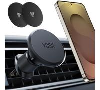 YOSH Soporte Movil Coche Iman, Soporte Magnetico Teléfono Coche para Aire Ventilación, Imán potente & ganchos dobles metálicos mejorados, Compatible con iPhone Samsung Huawei, Incluye Placas Metálicas