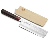 Yoshihiro VG10 - Cuchillo japonés para verduras de Damasco martillado de 46 capas (mango de palisandro de 165 mm)
