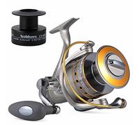 Yoshikawa Carrete Giratorio para Pesca de Carpa y Grueso, 10+1 BBS 5.5:1, Carrete de Aluminio anticorrosión, Carrete de Pesca Marina, máximo 16.3 kg, Arrastre de Fibra de Carbono, Mango de Metal,
