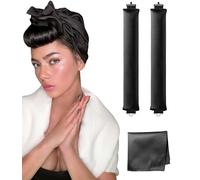 YOSHUYUKI Juego de rulos de satén para el cabello de noche - Varillas gigantes para cabello fino, fino y largo - Envoltura rizadora de seda sin calor para dormir