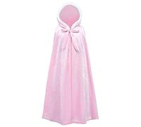 YOSICIL Capa Con Capuch Niña Capa Elsa Larga Capa Princesa Disfraz Blancanieves de invierno Fiesta cosplay Carnaval Navidad,Rosa B,M