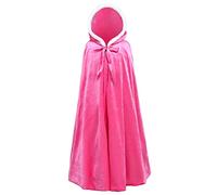 YOSICIL Capa Con Capuch Niña Capa Elsacasi Larga Capa Princesa Disfraz Blancanieves de invierno Fiesta cosplay Carnaval Navidad,Rosaa,L