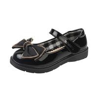 YOSICIL Zapatos Infantiles Niñas Mary Jane de niña marizhen Planos Princesa con Lazo Elegancia Cómodo y Antideslizante Navidad Víspera de Todos los Santos,Negro,38 EU