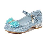 YOSICIL Zapatos Princesa Niñas Lentejuela Sandalias Disfraz Elsa Frozen Zapatos de Tacón con Cosplay Danza Boda Carnaval Cumpleaños Regalo Suave y Cómodo
