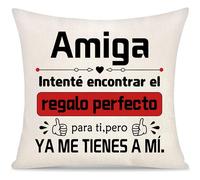 Yoskiasd Amiga Amistad Funda de Cojín Regalo Intenté Encontrar Mujer Chicas del Mejores Amigas Inspirador Graduación Funda de Alomohada Regalo de Cumpleaños Navidad (Amiga-a)
