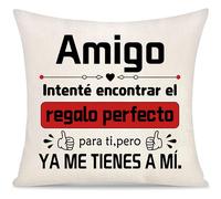 Yoskiasd Amigo Amistad Funda de Cojín Regalo Intenté Encontrar Hombre Chicos del Mejores Amigos Inspirador Graduación Funda de Alomohada Regalo de Cumpleaños Navidad (Amigo-a)