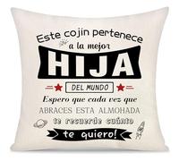 Yoskiasd Funda de Cojín para Hija de Parte de la Madre y el Padre Regalos de Cumpleaños Navidad y Graduación (Hija)