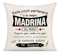 Yoskiasd Funda de Cojín para Madrina de Parte de la Hija y el Hijo Regalos de Cumpleaños Navidad y el Día del Madre (Madrina)