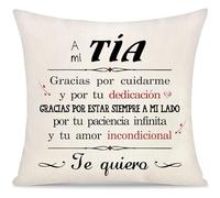 Yoskiasd Funda de cojín para Tía Funda de cojín Decorativo Regalos para Tías de Sobrinas y Sobrinos Regalo de Cumpleaños para Tía