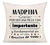 Yoskiasd Madrina Gracias por ser Una Pieza Tan Importante Funda de Cojín Regalo Día del Madre para Mujer Madrina Madre de Hijo Hija Gracias Funda de Almohada Regalo de Cumpleaños Navidad (Madrina-b)