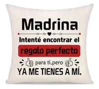 Yoskiasd Madrina Intenté Encontrar Funda de Cojín Regalo para Ti Día del Madre para Mujer Madre de Hijo Hija Gracias Regalo de Funda de Almohada Cumpleaños Navidad (Madrina-a)
