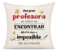 Yoskiasd Profesora Funda de Cojín Regalo para Mujer Hombre Regalos del día del Maestro Gracias Regalos de Graduación Una Gran Profesora es Difícil de Encontrar Funda de Almohada (Maestra-1)