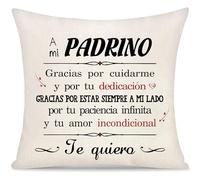 Yoskiasd Regalos Creativos para el Padrino Funda de Cojín Funda de Cojín Decorativo de Hija o Hijo Decoración Regalo de Cumpleaños Día del Padre(Padrino)