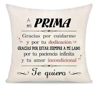 Yoskiasd Regalos Creativos para Prima Fundas de cojín Fundas de Almohada Regalos para Niñas y Mujeres Regalos de Decoración Regalos de Cumpleaños Navidad y Graduación(Prima)