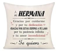 Yoskiasd Regalos para Hermanas Funda de cojín Funda de Almohada Regalos para Niñas y Mujeres Decoración Regalo de Cumpleaños Graduación (Hermana)