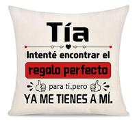 Yoskiasd Tía Intenté Encontrar Funda de Cojín Regalo para Ti Día del Madre para Mujer Tía Regalo de Sobrina Sobrino Gracias Original Regalo de Funda de Almohada Cumpleaños Navidad (tía-a)