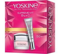 Yoskine Supreme Vit B12+C - Juego de crema de día 50+ y crema para los ojos, con vitaminas B12 y C para una piel radiante y nutrida, cuidado intensivo y protección contra el envejecimiento prematuro.