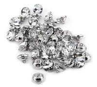 Yosoo 50Pcs Rhinestone Botones Cristales con Metal Loop ，Ronda Botones para Coser Sofa Upholstery ，Botón DIY Artesanías Decoración (tamaño : 20mm)