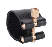 Yosoo Abrazadera de Boquilla de Saxofón, Abrazadera de Clarinete, Tapa de Boquilla de Clarinete, Sujetador de Ligadura de PU con Tapa de Plástico para Boquilla de Baquelita de Clarinete Durable