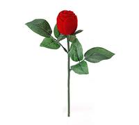 Yosoo Caja de Anillos de Rosa con Tallo Largo, Estuche para Joyas, Embalaje para Anillos de Boda San Valentín Compromiso