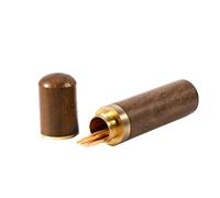 Yosoo Caja de palillo de dientes de madera de mano con soporte para palillo de dientes, funda portátil (Material: Blackwood)