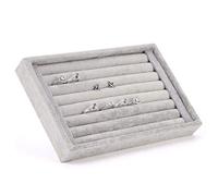 Yosoo Caja Terciopelo Para Joyas Bandejas Para Joyas Joyero Anillos Pendientes Organizador Gaveta Display Box Regalos Cumpleaños 22,5 * 14,5 * 3 Cm