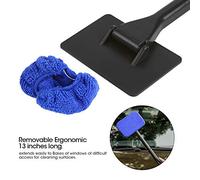 Yosoo Cepillo Limpiador de Parabrisas de Coche de Microfibra, Herramienta Ergonómica de Largo de 13 Pulgadas para Ventanas de Coche y Superficies del Hogar en Azul Claro (Azul Oscuro)