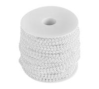 Yosoo Collar de Perlas de Plástico, 40 M Rollo de Cinta de Perlas Blancas, Guirnalda de Perlas para Decoración y DIY, Materiales Manuales Reutilizables