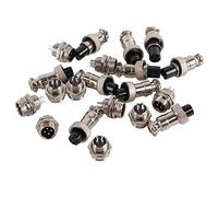 Yosoo Conector de Enchufe de Aviación GX12 de 4 Pines, Enchufe de Metal, 300 V 5 A, para Sistemas de Adquisición de Datos y Automatización Informática