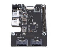Yosoo Health Gear Adaptador PCIe a Serial ATA de 2 Canales, PCB PCI Express a Adaptador Serial ATA de 2 Canales con Puertos 3.0 Indicadores LED EEPROM, para Expansión de Almacenamiento Rasp Pi 5