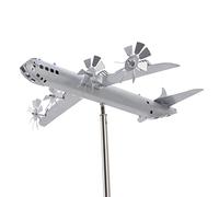 Yosoo Health Gear B-29 Superfortress Wind Spinner, Molino de Viento de Aviones de Acero Inoxidable, Molinos de Viento Giratorios de Escultura de Viento de Avión para Jardín, Patio, Decoración Al