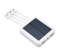 Yosoo Health Gear Banco de Energía Solar para Teléfono de 20000 MAh, 4 Puertos USB, Cargador de Energía de Respaldo Externo para Exteriores, Linternas LED de Seis Salidas, Adecuado para Viajes (WHITE)