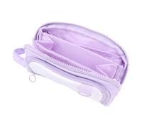 Yosoo Health Gear Bolsa de Lápiz, 3 Compartimentos Organizador de Almacenamiento Morado del Estudiante con Bolsillos Transparentes para Suministros Escolares y Papelería