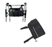 Yosoo Health Gear Bolsa Lateral de Silla de Ruedas, Bolsa de Almacenamiento de Tela de Oxford con Tira Reflectante para las Llaves de Teléfono Esencial, Se Adapta a los Caminantes de Sillas de