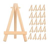 Yosoo Health Gear Caballete de Madera de 20 Piezas, Soporte de Exhibición Plegable con Marco Mini A de Pino Resistente para Pinturas Pequeñas, con Superficie de Madera Natural para Fiestas de